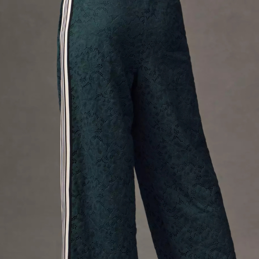 Maeve Dark Green Lace Track Pants - Picture 6 of 6